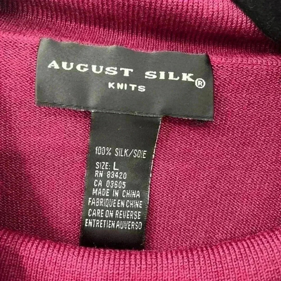 August Silk Knit Sweater Womens Large Cozy Soft Elevated Basic Minimalist Classy - Picture 9 of 9